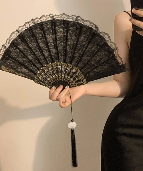 CALIFORNIA OUTFITTERS 扇子 うちわ 6C13 ガーリー レース