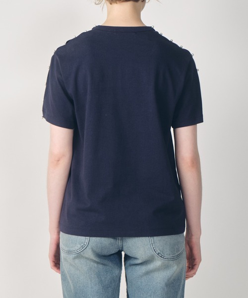 今季新作！ルシェルブルー LE CIEL BLEU★パールTシャツ LE CIEL BLEU（ルシェルブルー） tシャツ ボクシーTシャツwパール