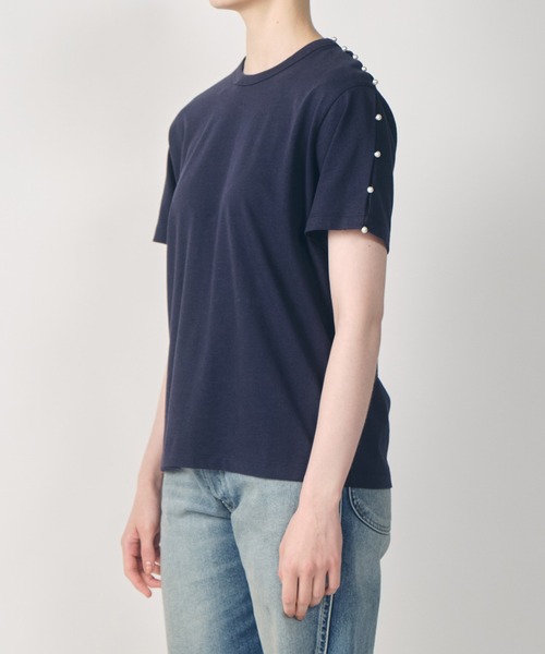 LE CIEL BLEU（ルシェルブルー） tシャツ ボクシーTシャツwパール
