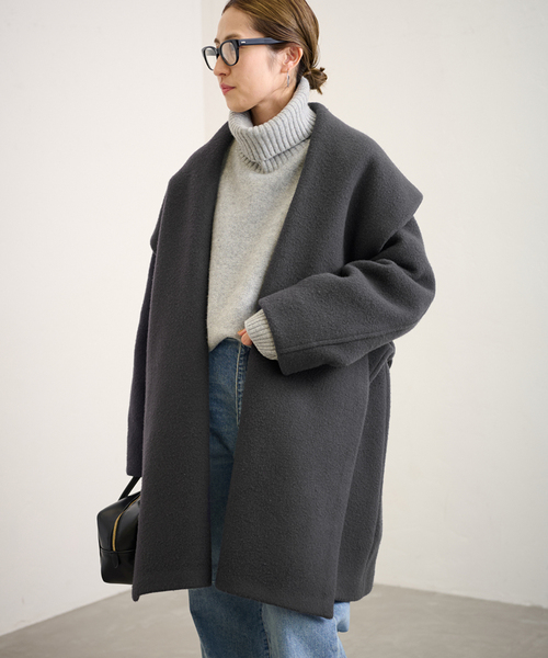 FRAMeWORK（フレームワーク） ノーカラーコート FREE ブラウン