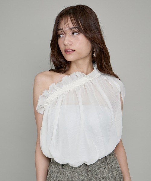 ブラウス シャツ クールメッシュギャザートップス「手洗い可能」 レディース