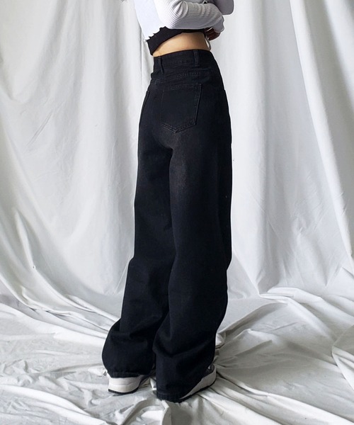 [me+em select] обработка Denim брюки MEDIUM голубой женский 