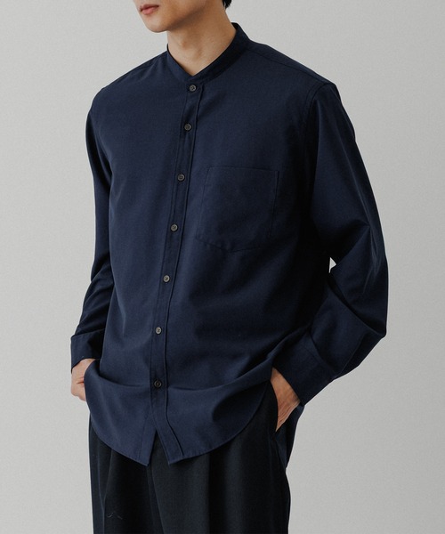 ADAM ET ROPE'（アダムエロペ） シャツ 「NIKKE」バンドカラー シャツ