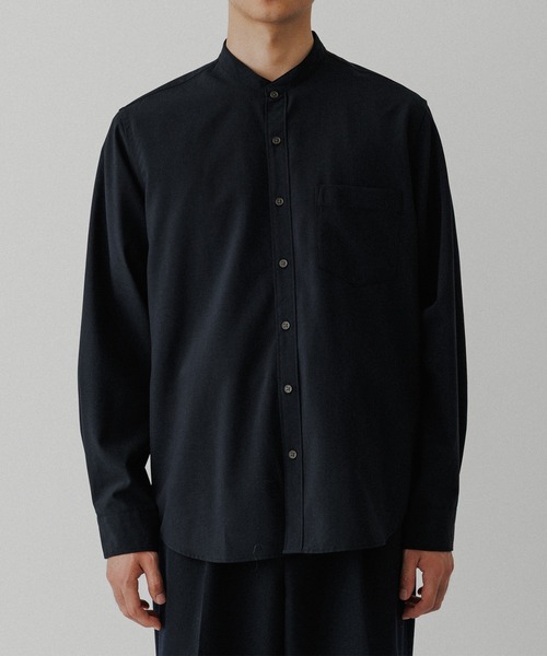 ADAM ET ROPE'（アダムエロペ） シャツ 「NIKKE」バンドカラー シャツ
