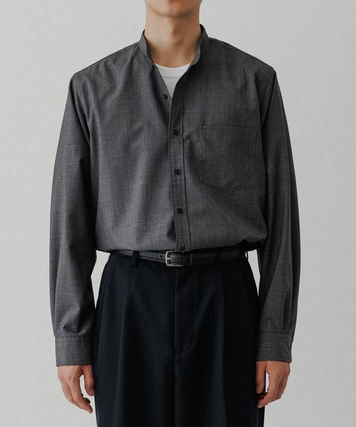 ADAM ET ROPE'（アダムエロペ） シャツ 「NIKKE」バンドカラー シャツ