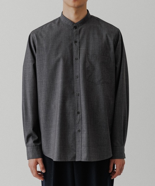 ADAM ET ROPE'（アダムエロペ） シャツ 「NIKKE」バンドカラー シャツ