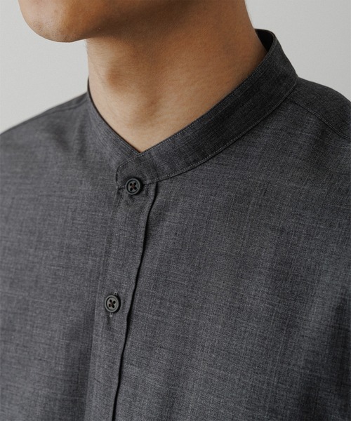 ADAM ET ROPE'（アダムエロペ） シャツ 「NIKKE」バンドカラー シャツ