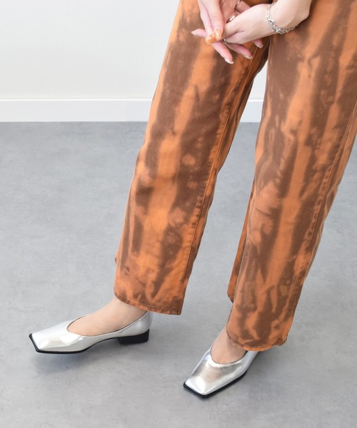 ファビオルスコーニ　フラットパンプスシルバー ポイン【３７】【美品】 ファビオルスコーニ FABIO RUSCONI フラットパンプス （シルバー
