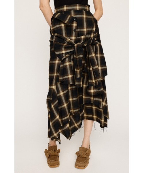 SLY リメイクライク レースチェックスカート セール】REMAKE LIKE LACE CHECK SK リメイクライク レース