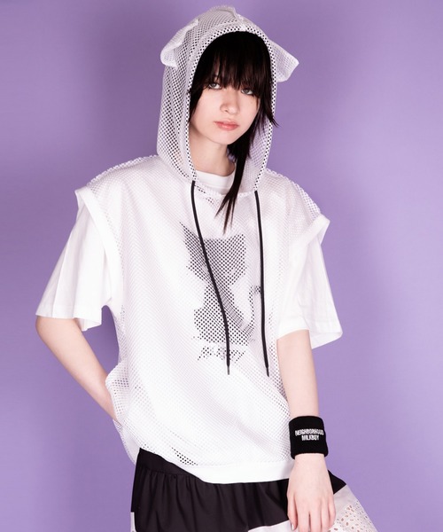 HEAD117cm☆Hart23cm☆LEKI90cm 購入前に要コメント MILKBOY（ミルクボーイ） ベスト ジレ CAT イヤーメッシュ ベスト