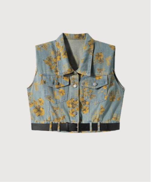 ブラウス シャツ Garden Denim Vest レディース