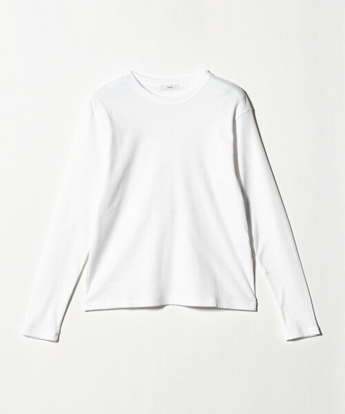 tシャツ 「ATON」リブ ロングスリーブ Tシャツ レディース
