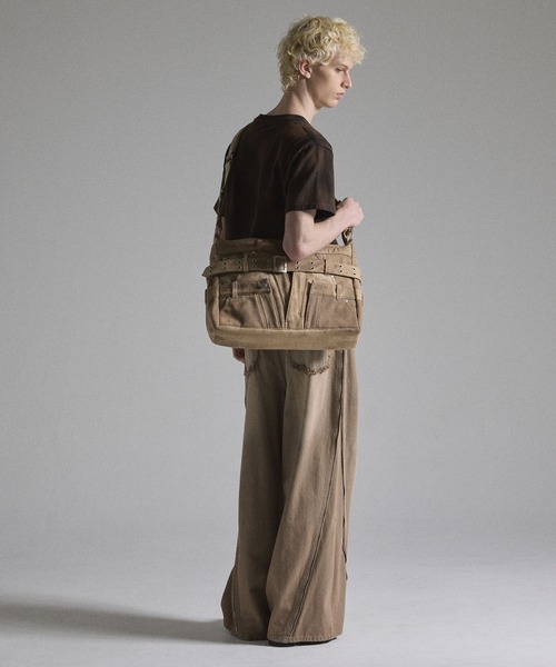 【GRANCY】クレイジーレイヤードデニムパンツデザインショルダーバッグ GRANCY ショルダーバッグ 「GRANCY」Crazy layered denim pants design