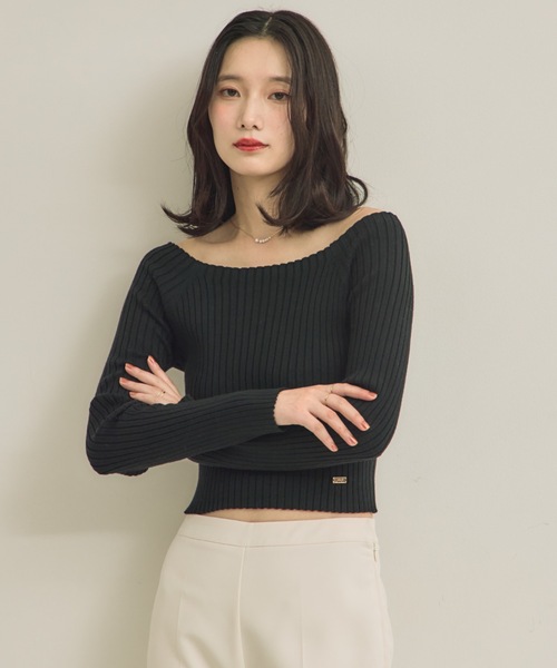 ⭐︎ドナ⭐︎ NEUNA（ヌナ） ニット セーター オープンボートネックリブニットプル