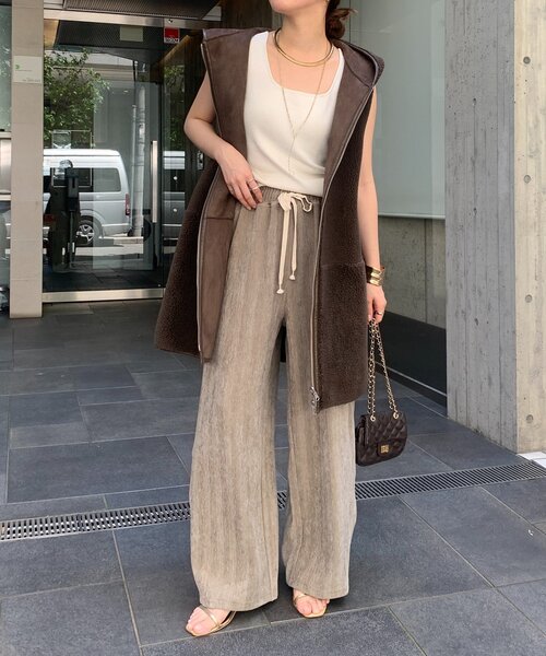 DouDou パンツ ヘリンボーンコーデュロイイージーパンツ