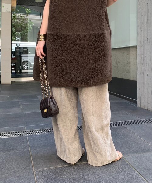 DouDou（ドゥドゥ） パンツ ヘリンボーンコーデュロイイージーパンツ