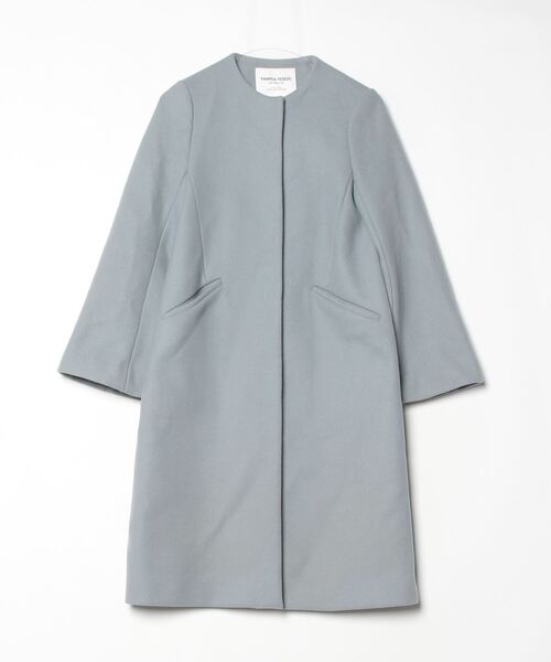 RIAMノーカラーコートJKグレー36 RIAMノーカラーコートJKグレー36 - メルカリ