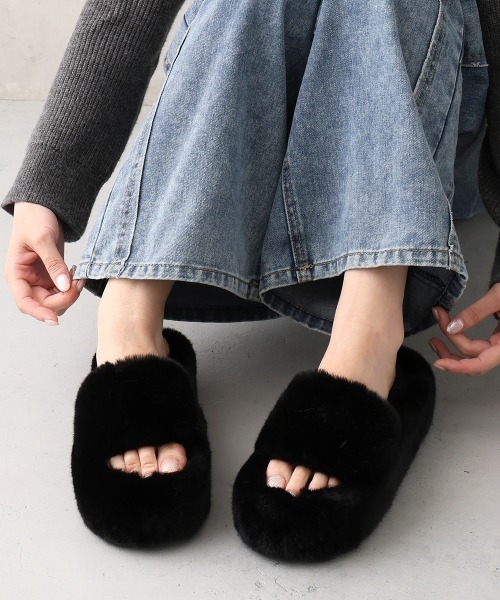 DEMETER（デメテル） サンダル 厚底 プラットフォーム ファーサンダル