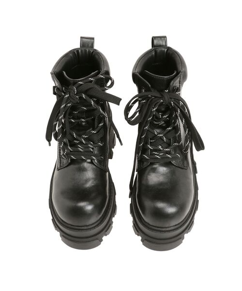 EMODA♡レースアップブーツ♡ブラックスエード厚底ロングブーツ EMODA（エモダ）の「レースアップフィットブーツ（ブーツ）」 - WEAR