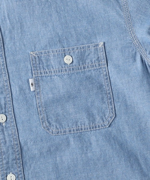 「Salt&Pepper」 半袖シャツ M ダークインディゴブルー メンズ_画像5