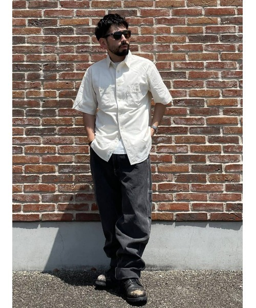 「Salt&Pepper」 半袖シャツ M ダークインディゴブルー メンズ_画像9