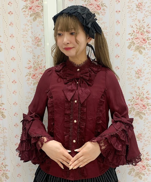 Chalmiere（シャルミエール） ブラウス シャツ 姫袖7分丈ブラウス
