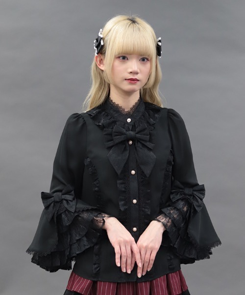 Chalmiere（シャルミエール） ブラウス シャツ 姫袖7分丈ブラウス