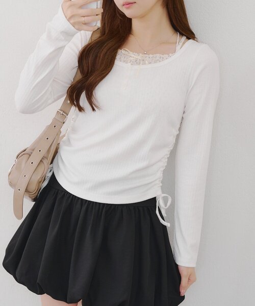 continuer de NICE CLAUP tシャツ ドッキングドロストロンT レディース