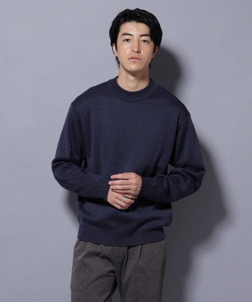 未使用級　ブリーフィング　ニット　セーター　ネイビー M ナノユニバース別注 NANO universe（ナノユニバース）の「モヘヤライクカラーニット