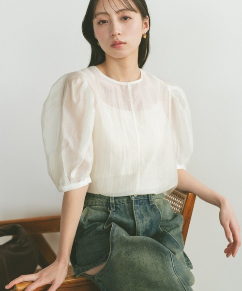 「VANNIE U」 半袖ブラウス FREE ブラック レディース_画像3