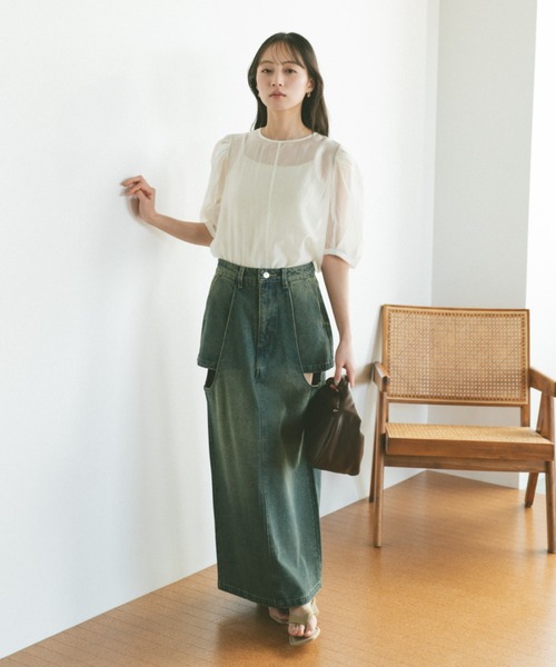 「VANNIE U」 半袖ブラウス FREE ブラック レディース_画像5