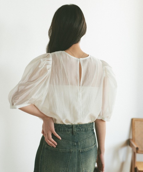 「VANNIE U」 半袖ブラウス FREE ブラック レディース_画像8