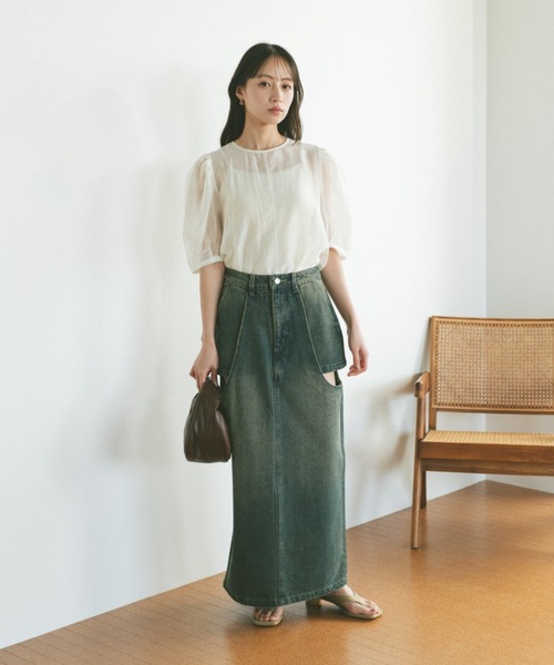 「VANNIE U」 半袖ブラウス FREE ブラック レディース_画像9