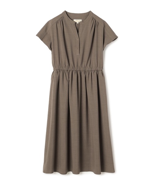 「A/C DESIGN BY ALPHA CUBIC」 半袖ワンピース 9号 モカ レディース_画像6