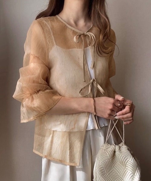 「FILLOU」 長袖ブラウス MEDIUM クリーム レディース_画像8