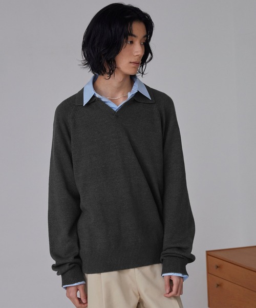 LOEWE コットンシルク スキッパーニットポロシャツ M LUENNA セーター ニット 「LUENNA」Skipper Knit Polo Shirt