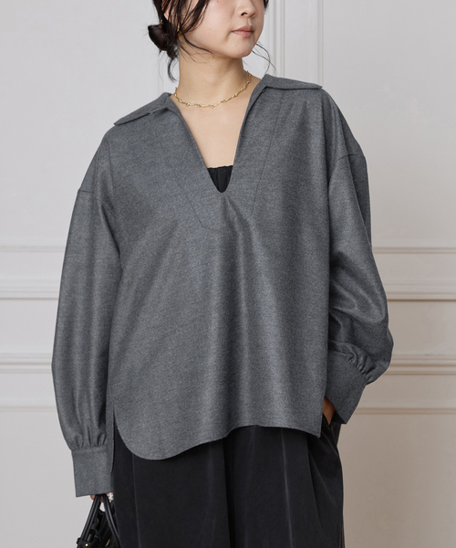 edifice la boucle スキッパーシャツ ウール EDIFICE LA BOUCLE