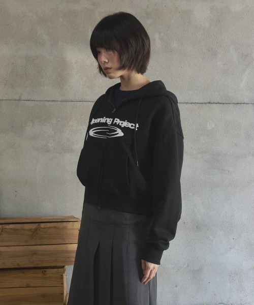 美品 オーラリー クロップド ハーフジップパーカー プルオーバー ブラック 0 Opening Project（オープニングプロジェクト） パーカー w Identity