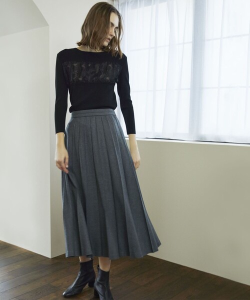 「EPOCA」 7分袖ニット 40 ベージュ レディース_画像2