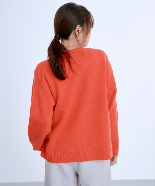 COHINA(コヒナ) ウールカシミヤVネックロングカーディガン レディース ウールカシミヤVネックロングカーディガン | 小柄・低身長女性向け