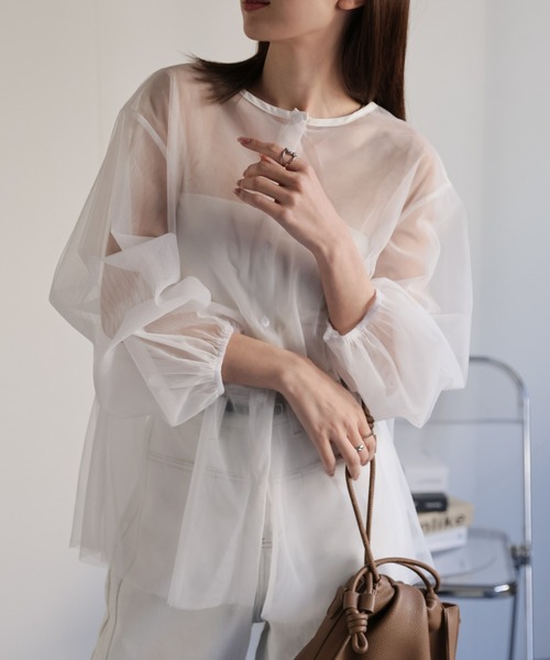 sakishimatokyo ブラウス シャツ 「前後2WAY」チュールギャザー