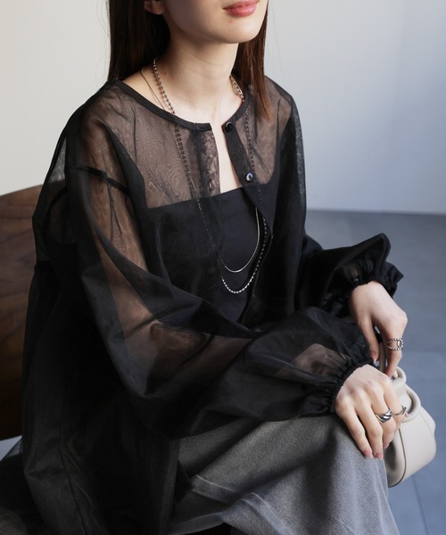 sakishimatokyo ブラウス シャツ 「前後2WAY」チュールギャザー