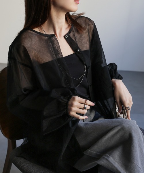 sakishimatokyo ブラウス シャツ 「前後2WAY」チュールギャザー