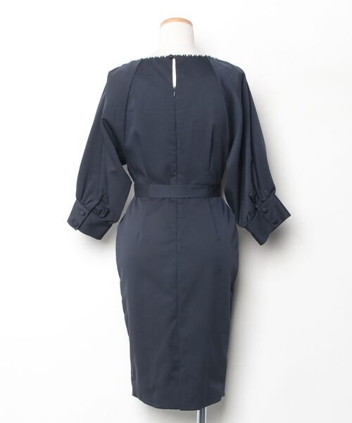 「DRESS LAB」 長袖ワンピース S ネイビー レディース_画像2