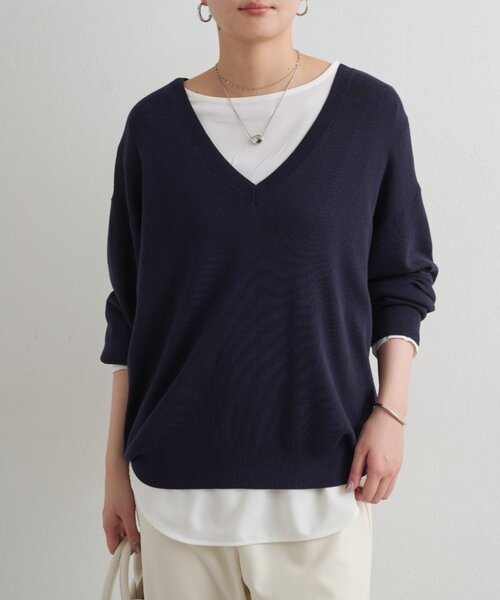 ラウンジドレス　Ｖネックニット Loungedress（ラウンジドレス） ニット セーター ディープVニット