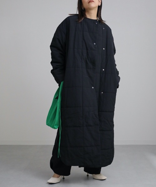 「ap retro」 ノーカラーコート FREE ブラック レディース_画像4