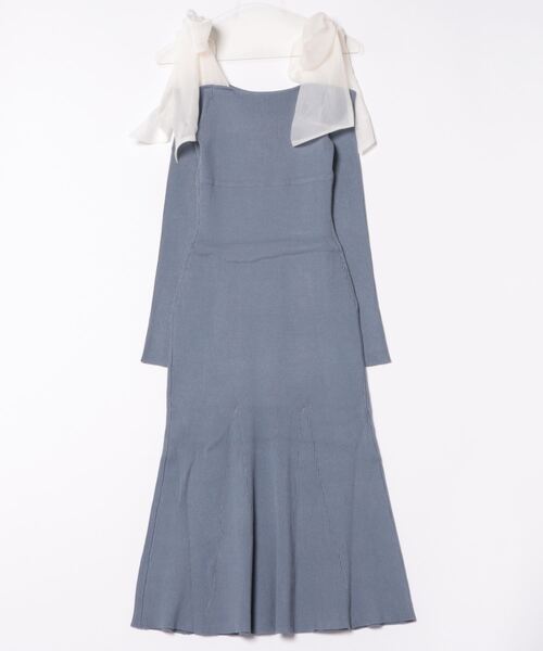 「MERCURYDUO」 ニットワンピース SMALL ブルー レディース_画像2