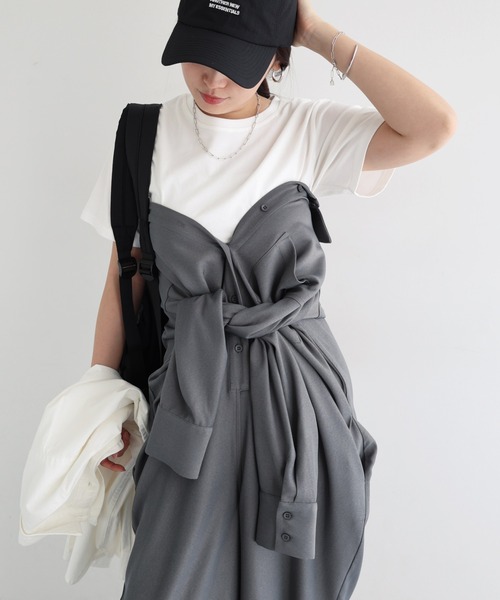 andme（アンドミー） サロペット オーバーオール 長袖シャツ