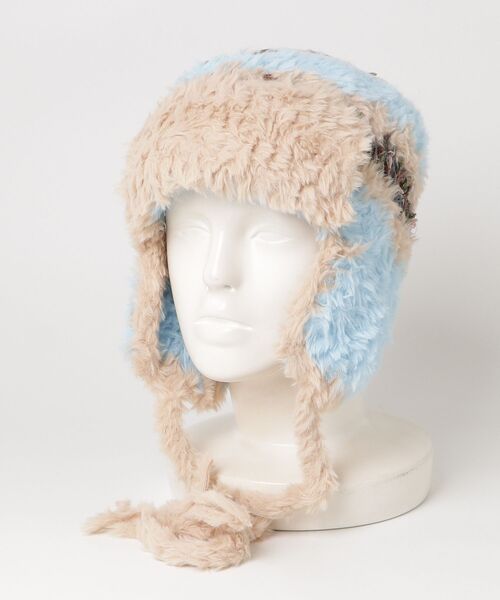 ニット帽 ニットキャップ 「HIKA」モヘア配色耳付きファーCAP
