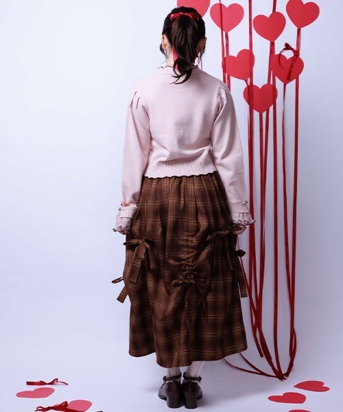 axes femme（アクシーズ ファム） スカート リボン×タック×ドロスト